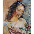 thumbnail image 2 of Franz Wiegele 20x23 Black Ornate Framed Double Matted Museum Art Print Titled: Stephanie Maurer (‘Rosenbild’) (1932), 2 of 5