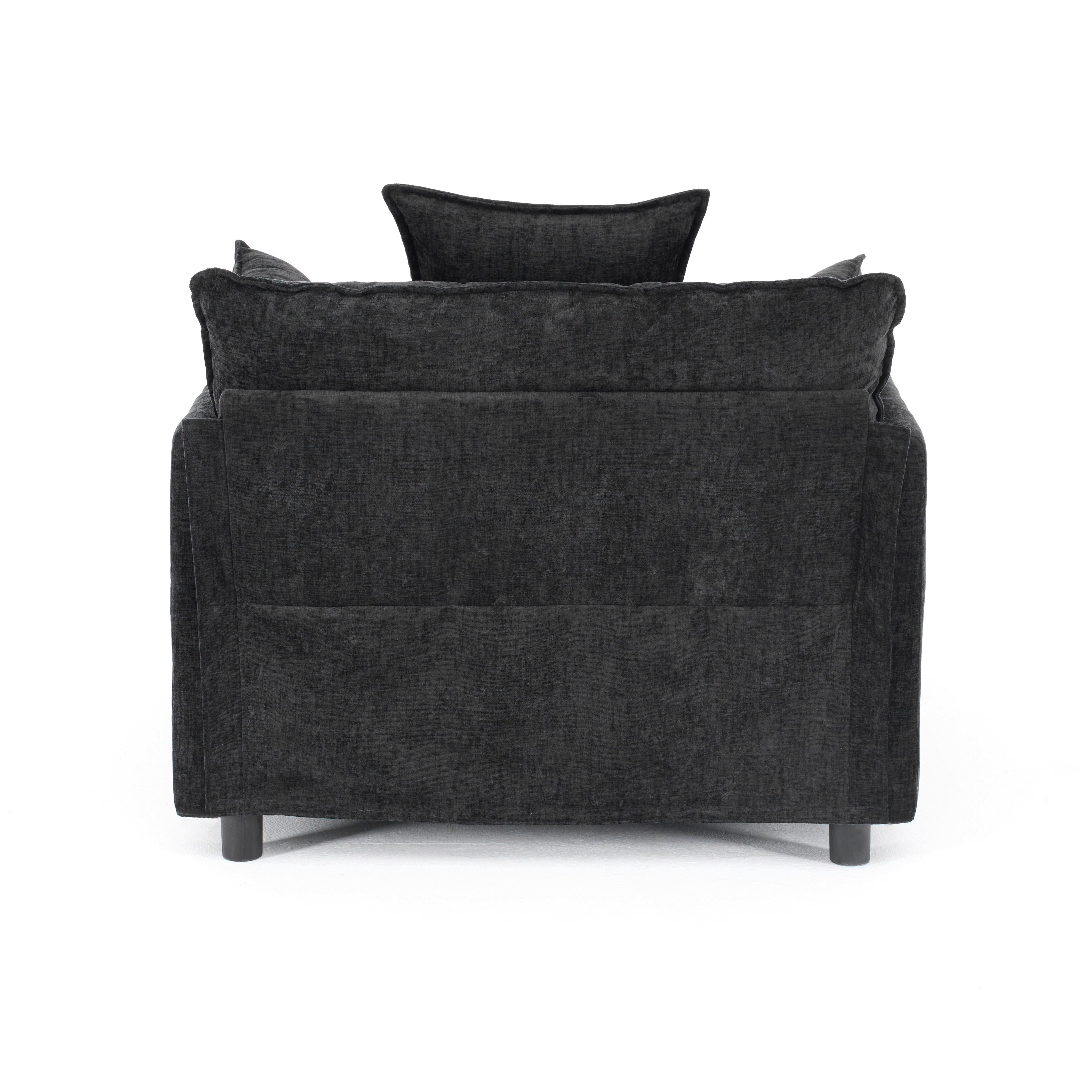 Aukfa 39.4" Oversized Accent Chair with Ottoman, Chenille Armchair Lounge Chairfor Living Room & Bedroom,Black