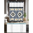 thumbnail image 6 of No Hook Cloth Fabric Shower Curtain with Snap in Liner, Grey Geometric Waterproof Shower Curtains Set with See Through Top Window, Boho Aztec Southwest Abstract Plaid Bath Curtains Shower 66"x72", 6 of 6