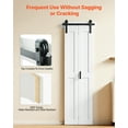 thumbnail image 2 of VEVOR Bifold Barn Door, 24" x 84", MDF Bi-Fold Sliding Closet Doors, Header Board and Hardware Kit Included, H-Frame Space-Saving Design, Panels Need to Assemble, Waterproof & Quiet, White, 2 of 9