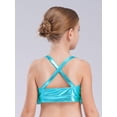 thumbnail image 4 of YiZYiF Kids Girls Shiny Sequin Camisole Crop Top with Skirt 2-Piece Modern Jazz Latin Dance Outfits Light Blue 14, 4 of 7