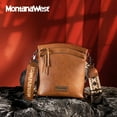 thumbnail image 6 of Montana West Crossbody Purses and Handbags for Women Double Compartments Cross Body Bag with Adjustable Strap, Brown, 6 of 6
