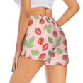 thumbnail image 3 of Bixox Women's Strawberry Floral pattern 2 in 1 Running Shorts - Lightweight Athletic Workout Gym Yoga Shorts Liner with Pockets - Large, 3 of 7