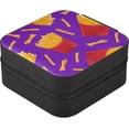thumbnail image 3 of Coolnut French Fries Jewelry Box Portable PU Leather Jewelry Mini Case with Removable Tray Display Earrings Bracelets Rings Necklaces for Women Women Gifts, 3 of 7