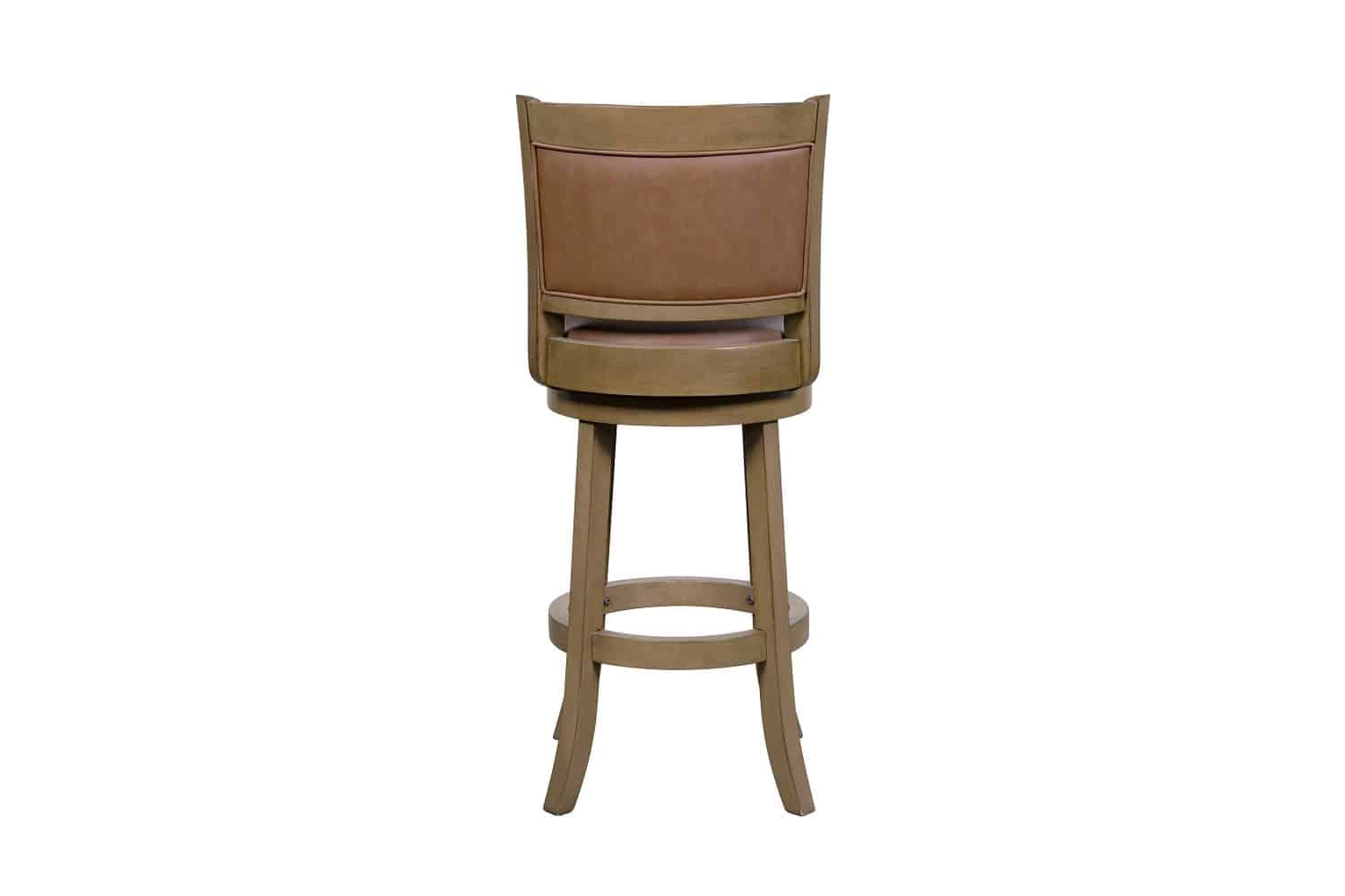Boraam Augusta 26in Counter Height Swivel Wood Kitchen Bar Stool, Distressed Sandrift