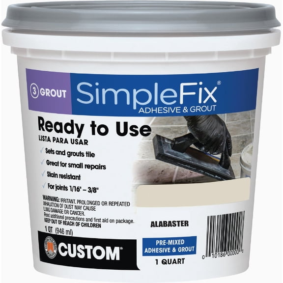 Custom Building Products Tile Grout Premix TAGAQT - Premixed Adhesive/Grout - 1 Qt, White