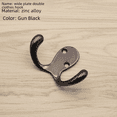 thumbnail image 5 of Gancho doble para ropa de placa ancha de aleación de zinc, gancho de pared, gancho de metal para colgar artículos diversos, gancho doble para ropa informal, 5 of 5