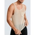thumbnail image 5 of INCERUN Men's Shiny Metal Mesh Vest See-through O-neck Tank Tops, 5 of 10