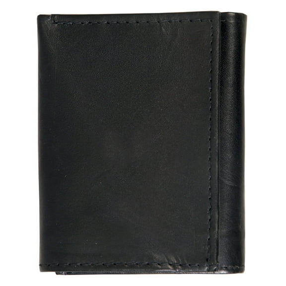 Hot Leathers WLD1008 Black Leather Tri-Fold Wallet One Size