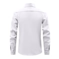 thumbnail image 3 of Men's Dress Shirt Regular Fit Solid Business Formal Long Sleeve Button Up Stretch Shirts Fall Casual Work Top, 3 of 5