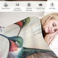 thumbnail image 3 of JRXY Retro Hummingbird Floral Blanket Gifts for Women Soft Warm Lightweight Cozy Spring Flower and Birds Vintage Throw Blankets for Bed Living Room Sofa Couch Valentines Day Decor White, 3 of 6