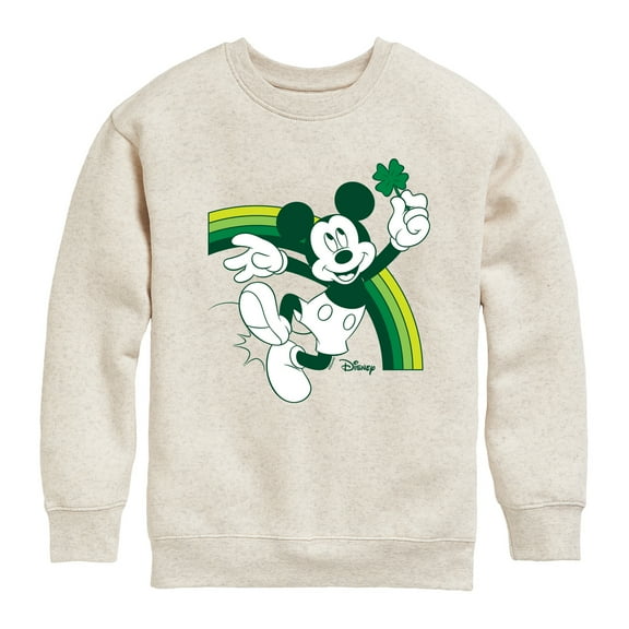 Disney - Mickey Green Rainbow - Toddler And Youth Crewneck Fleece Sweatshirt
