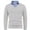 White, variant on Men's Sweaters Casual Slim Fit Striped Splicing Collar Sweater Cable Knit Long Sleeve Trendy Fall Pullover Tops Gray L