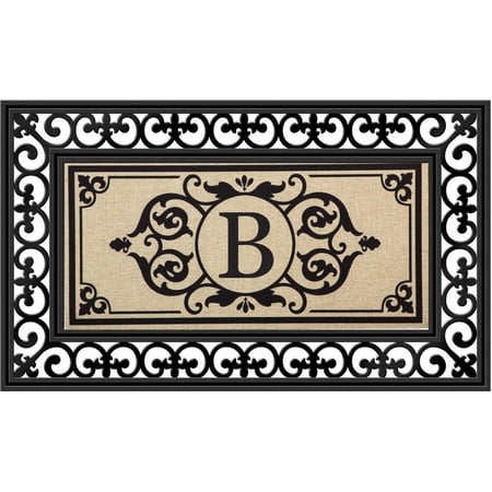 Evergreen Flag Seasonal Sassafras Interchangeable Mat and Tray Cambridge Monogram Burlap , Letter B