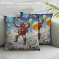 thumbnail image 3 of Shangniulu Short Plush Cushion Covers Snowboarder Birthday Party Art Print Decorative Pillowcase Leisure Ski Fun Outdoor Pillow Cover Hidden Zipper Pillowcase for Couch Sofa Bedroom, 3 of 5
