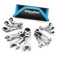 thumbnail image 1 of DURATECH Stubby Flex-head Ratcheting Combination Wrench Set, Metric, 12-piece, 8-19mm, CR-V Steel, with Pouch, 1 of 8