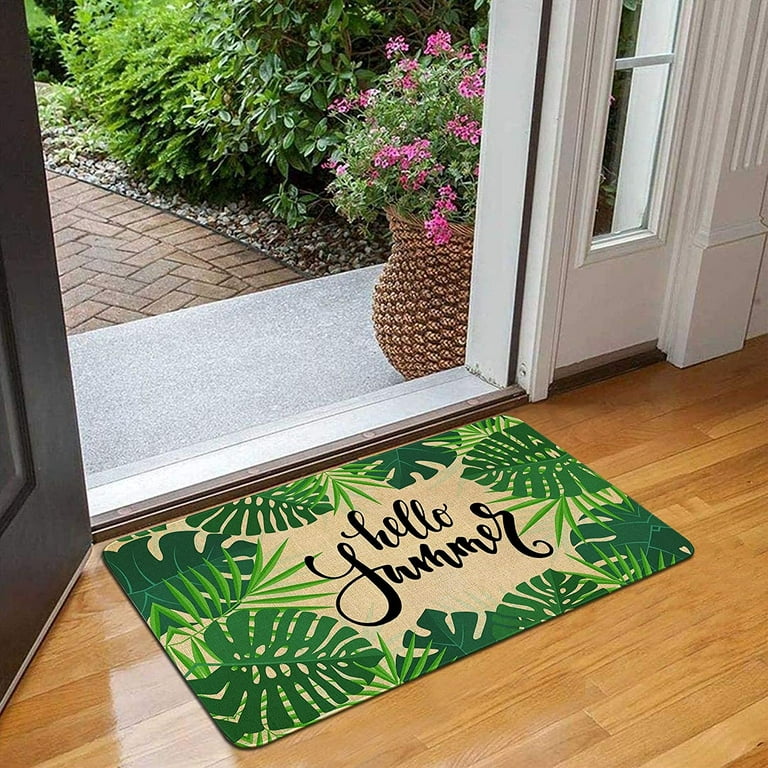 Green Leaf Front Porch Rug Doormat Entrance Door Mats Indoor