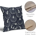 thumbnail image 4 of Dark Blue Fall Pumpkin Pillow Covers 18x18 Set of 2 Autumn Themed Thanksgiving Cream Print Decorative Throw Pillows Outdoor PillowCase Farmhouse Linen Cushion Case Decor for Home Sofa Couch Bed, 4 of 6