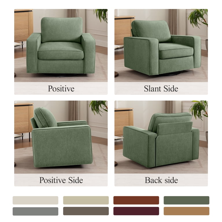Coolhut 360° Swivel Accent Chair, Green Cloud Fleece photo 7