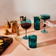 thumbnail image 3 of Thyme & Table 21 fl oz Emerald Green Sphere Stemmed Wine Glasses, Set of 4, 3 of 4