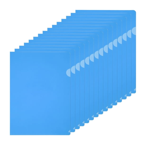 Carpetas de Plástico A5, Paquete de 15 Carpetas Transparentes en Forma de L, Fundas para Documentos, 6.3x8.8in, Naranja