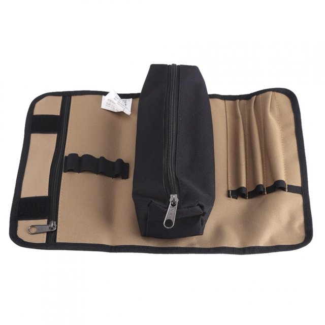 Tbest Sac de Rangement d'Outil, Sac d'Outil, 36 * 25cm Durable Imperméable Toile Électricien Retroussent Quincaillerie Outils Sac de Rangement