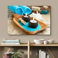 thumbnail image 2 of wall26 Canvas Print Wall Art Teal Bath Towel Bath Salt Meditation Massage Spa Nature Wilderness Photography Realism Rustic Landscape Colorful Multicolor for Living Room, Bedroom, Office - 24"x36, 2 of 5