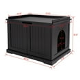 thumbnail image 5 of Unipaws Designer Cat Washroom Storage Bench, Litter Box Cover with Sturdy Wooden Structure, Spacious Storage, Easy Assembly, Fit Most of Litter Box, Espresso, 5 of 13
