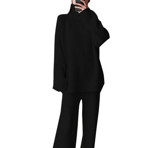 Womens Fashion New Fashion Casual Color Oversized Sleeve Sets Casual Tops and Pants 2 Piece Outfits Sweatsuit Trendsetting Women's Apparel