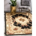thumbnail image 2 of Unique Loom Versailles Medallion Motif Rug 8' x 10' Rectangle Black/Ivory, 2 of 2