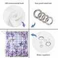 thumbnail image 4 of Purple Flowers Shower Curtain, Waterproof Shower Curtains for Bathroom, Butterfly Spring Floral Checkered Farmhouse Washable Fabric Bathtub Curtain Set Bath Decor with 12 Hooks 48"x72", 4 of 8