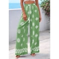 thumbnail image 6 of Women'S Wide Leg Palazzo Pants Boho Floral Trousers Flowy Beach Vacation Clothes Resort Wear Green XXL, 6 of 9