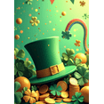 thumbnail image 4 of Green Shamrock Leprechaun Hat and Gold Coins Rainbow Backdrop Banner Saint Patrick's Day Party Supplies Photography Background Celebrations Decor Events, 4 of 8