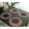 thumbnail image 4 of Gold Lace Plum Doilies Set of 4 - Round Placemats European Embroidery for Fall Autumn Thanksgiving Season Dining Table Home Decor Wedding - 15 inches - The Granada Collection, 4 of 7