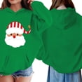 thumbnail image 4 of Mercatoo Kids Christmas Hoodie Girls Winter Cute Santa Graphic Long Sleeve Pullover Sweater Holiday Party Soft Cotton Clothes, 4 of 6