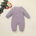 thumbnail image 4 of HNMKIU Baby Boys Linen Baby Romper Jumpsuit Casual Outfit with Patch Pockets Comfortable Soft Playwear for Toddler Purple,9-12 Months, 4 of 9