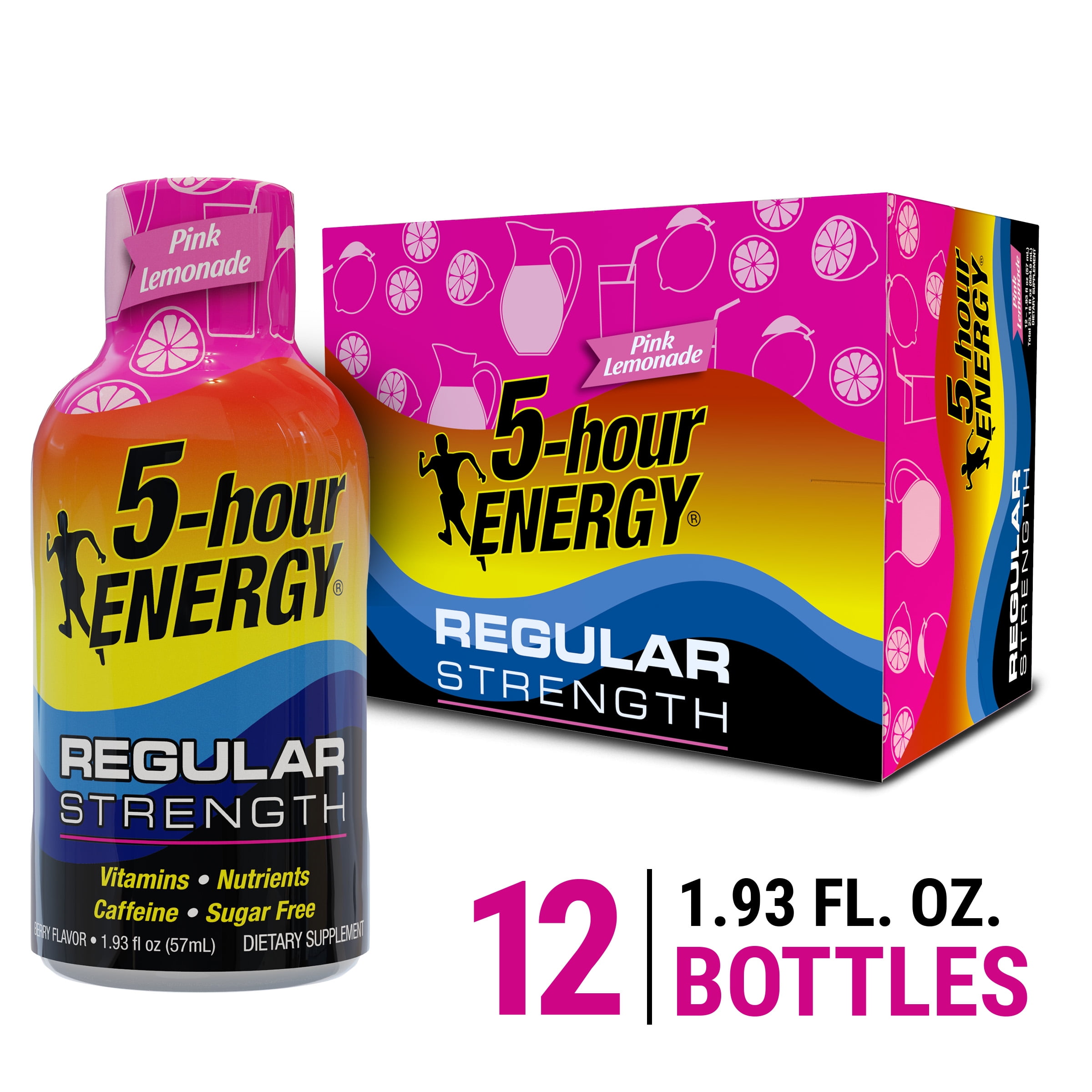 5hour ENERGY Shot, Regular Strength, Pink Lemonade, 12 Count