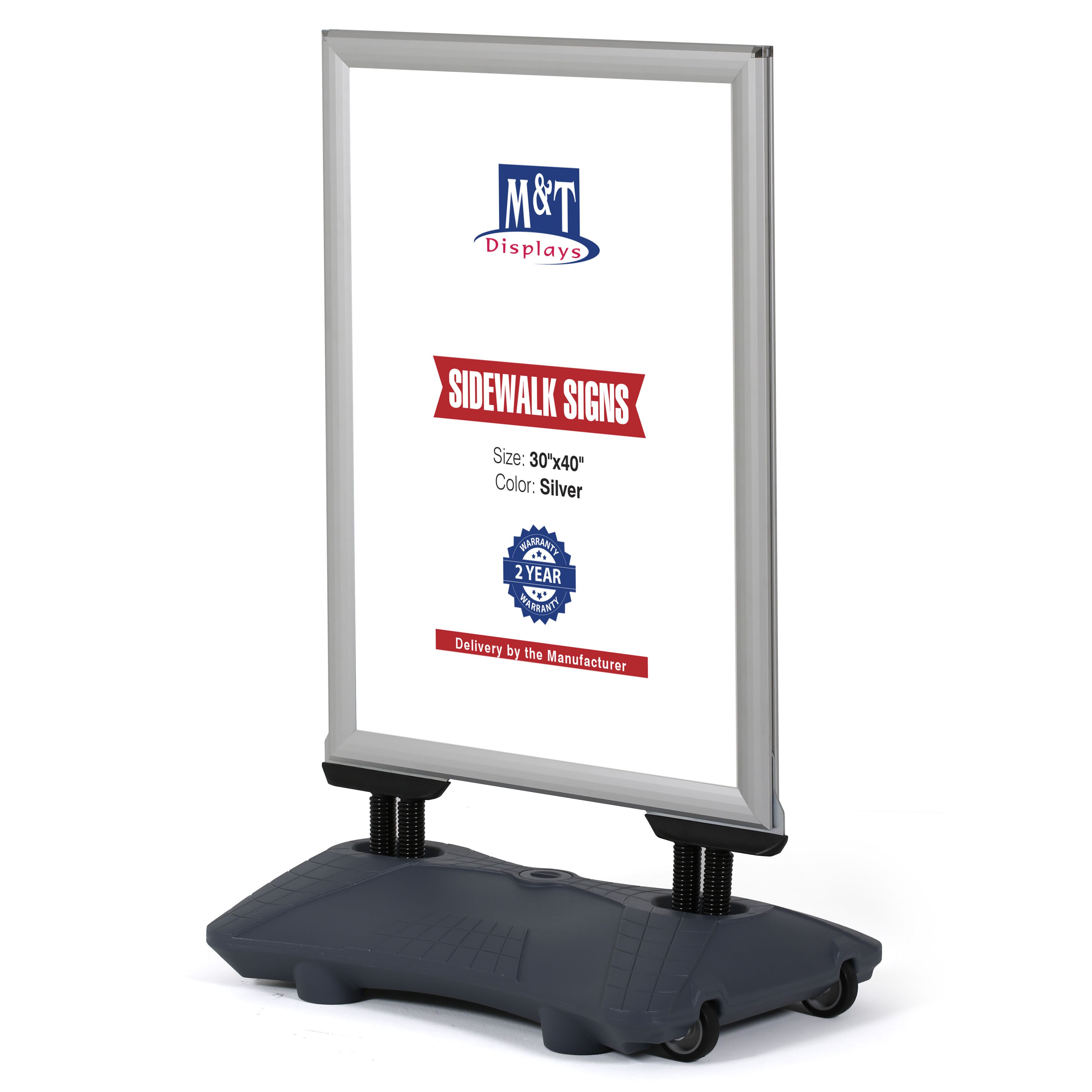 Lockable Weatherproof Snap Poster Frame 30x40 Inch Silver 1.38