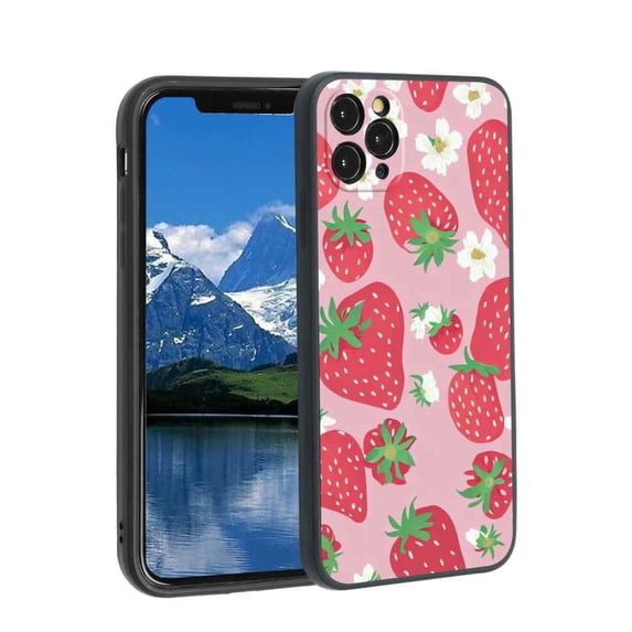 Compatible with iPhone 11 Pro Phone Case, Strawberries-338 Case Silicone Protective for Teen Girl Boy Case for iPhone 11 Pro