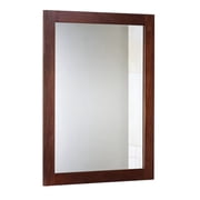 Moclever Wall Mount Mirror 11.8x15.7in Wood Like Frame Rectangle Modern Hanging Mirror for Bathroom Bedroom Living Room, Red