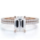 thumbnail image 1 of JeenMata Anillo Nupcial con Engaste de 4 Puntas, Cuerpo Pavé de Talla Esmeralda de 1,5 Quilates, Engastado en Oro Rosa de 18 K sobre Plata, 1 of 6