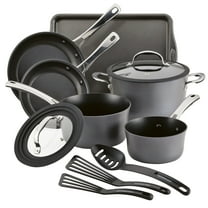 Rachael Ray Cook   Create 11 Piece Hard Anodized Nonstick Cookware Set, Black