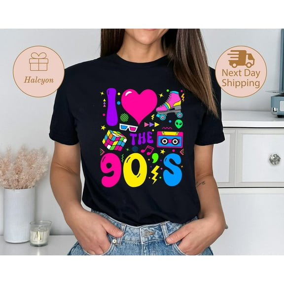 I Love The 90S T-Shirt, Nineties Shirt, 90S Birthday Party Favors, Retro 90S Outfit, 90S Party Tee, 90S Theme Clothes, 1990S Shirt