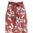 thumbnail image 5 of Women's Casual Floral A-line Printed High Waist Bow Tie Belted Knee Length Midi Skirt, 5 of 6