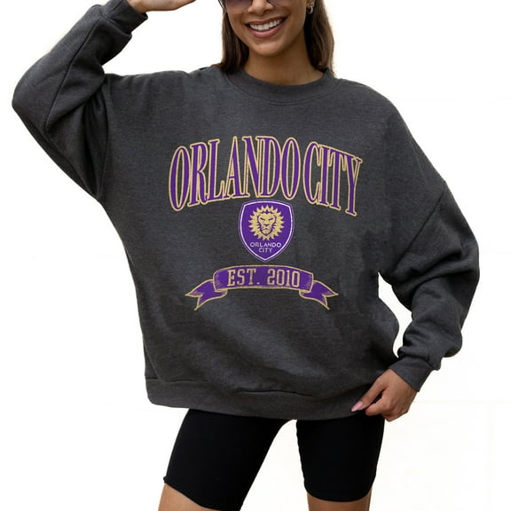 Women's Gameday Couture  Charcoal Orlando City SC Seal The Deal Pullover Sweatshirt