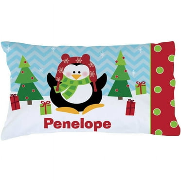 Personalized Christmas Pillowcase - Penguin Theme