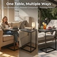 thumbnail image 5 of C Shape End Table, Sofa Table TV Tray Table for couch ,Side Table for Living Room,Bedroom ,Metal Frame c table(Gray), 5 of 16