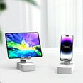 thumbnail image 2 of SOONHUA Cell Phone Stand with Wireless Bluetooth Speaker Compatible with Phone/Samsung/iPad Tablet, Anti-Slip Design Phone Stand with HD Surround Sound for Home, Office, Outdoor, White, 2 of 8