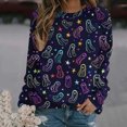 thumbnail image 4 of VKOYWKM Oversized Sweatshirts Women Halloween Ghost Print Pullover Long Sleeve Crew Neck Sweatshirts Fall Sweatshirt, 4 of 6