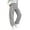 Gray#pants for women#2, variant on Women Gingham Plaid Pants Barrel Casual Wide Leg Pants Elastic Button Waist Lounge Bottoms Loose Fit Comfortable Pajama Pants Blue S